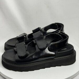 Princess Polly Rue Chunky Platform Sandals Black Slingback Shoes Size 6